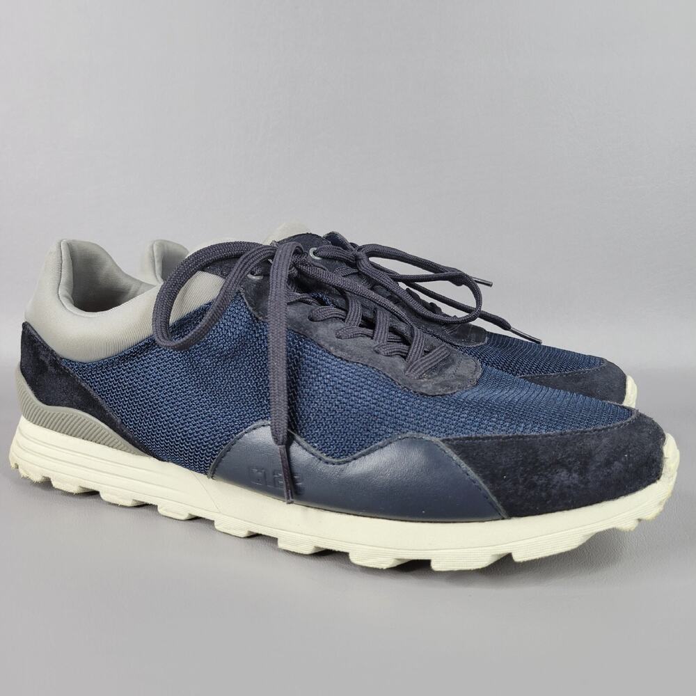 Clae Hoffman Mens Sneakers Casual Mesh Premium Suede Low Top Navy Blue Size 9.5